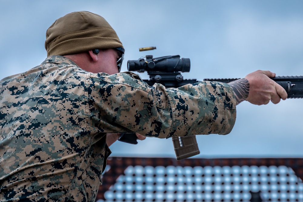 Civilians and service members participate in Marine Corps Marksmanship Competition