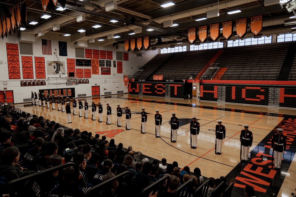 Silent Drill Platoon performs at West Anchorage High