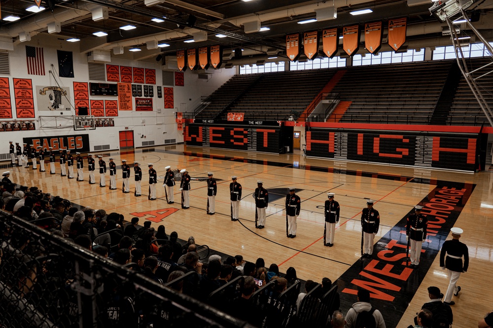 Silent Drill Platoon performs at West Anchorage High