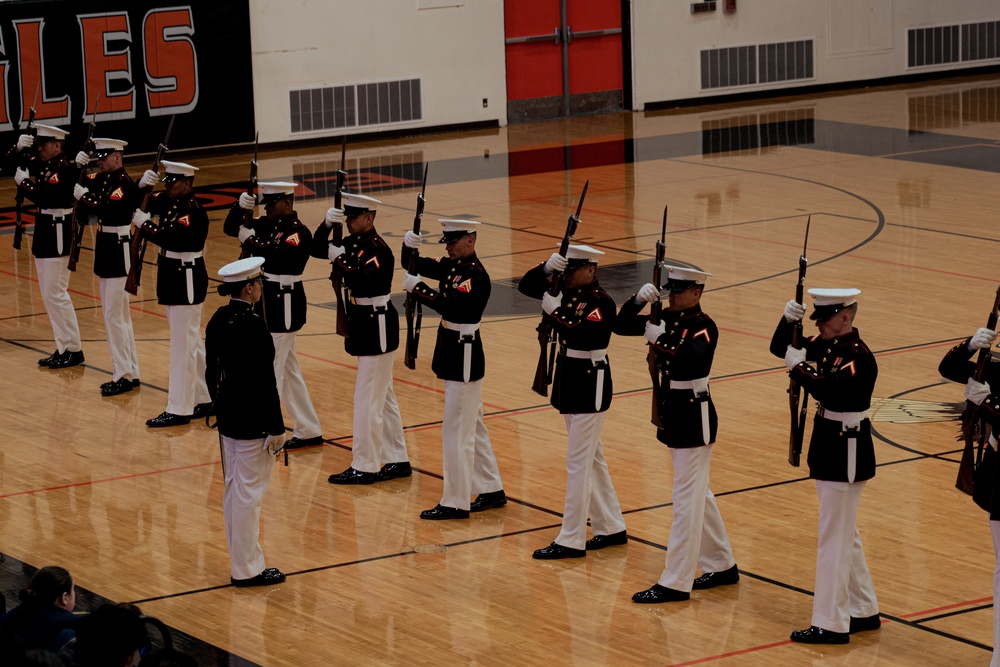 Silent Drill Platoon performs at West Anchorage High