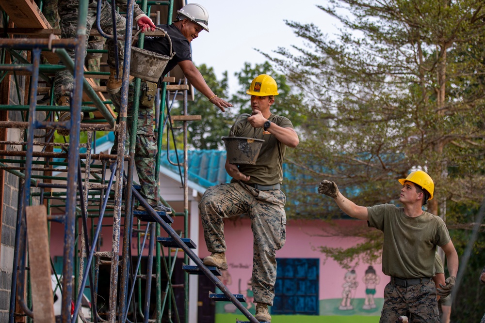 Cobra Gold 23: MWSS-171 and Cobra Gold 23 Participants Construct a School