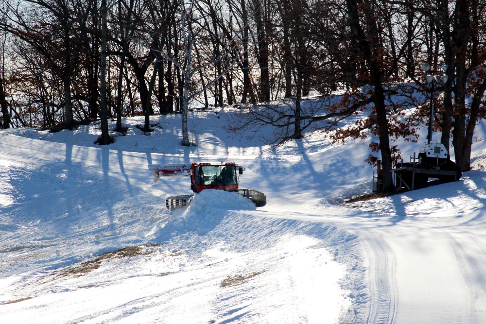 Snow groomer operations at Fort McCoy's Whitetail Ridge Ski Area