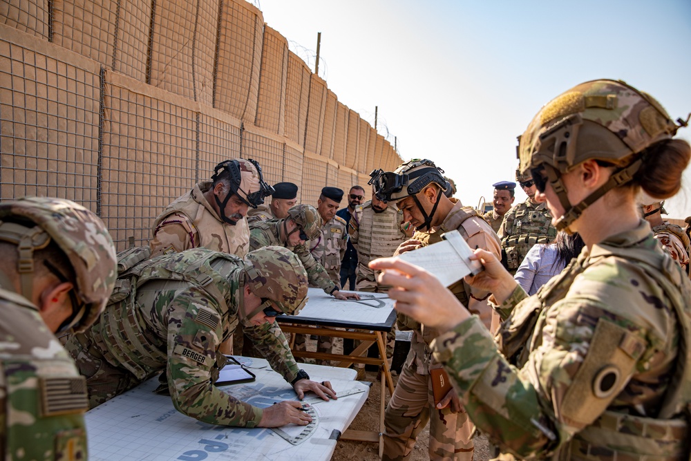 37th Infantry Brigade Combat Team in support of Combined Joint Task Force - Operation Inherent Resolve, joint training exercise with Iraqi 8th Army Artillery Soldiers