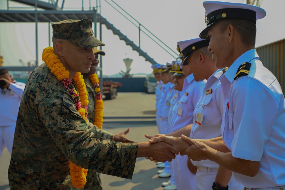 Royal Thai Navy Sailors Greet Battalion Landing Team 2/4's CO