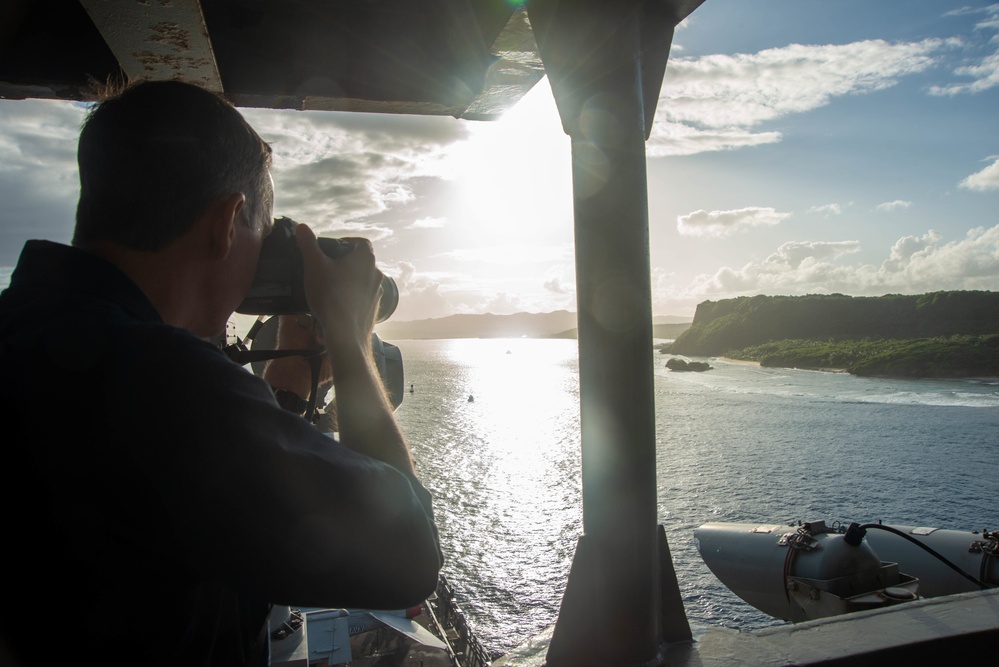 Nimitz Prepares To Pull Into Guam