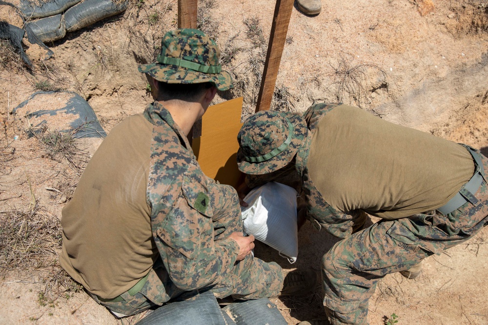 BLT 2/4 Marines set up targets on BCK range