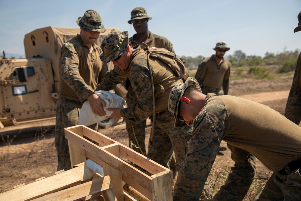 BLT 2/4 Marines set up targets on BCK range