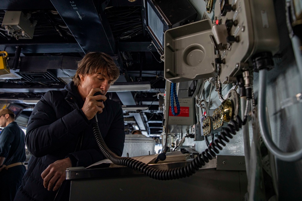 Tom Cruise Visits the USS George H.W. Bush (CVN 77)