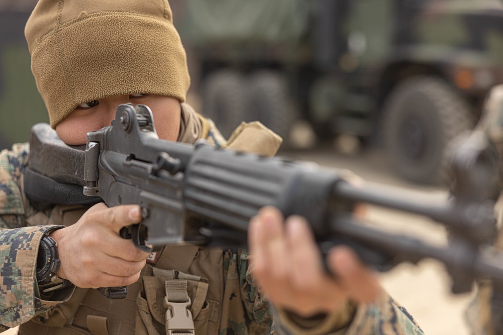 U.S. Marines with 3rd Maintenance Battalion and Republic of Korea Marines participate in vehicle recovery drills and weapon disassembly and assembly contest during Korean Marine Exercise Program