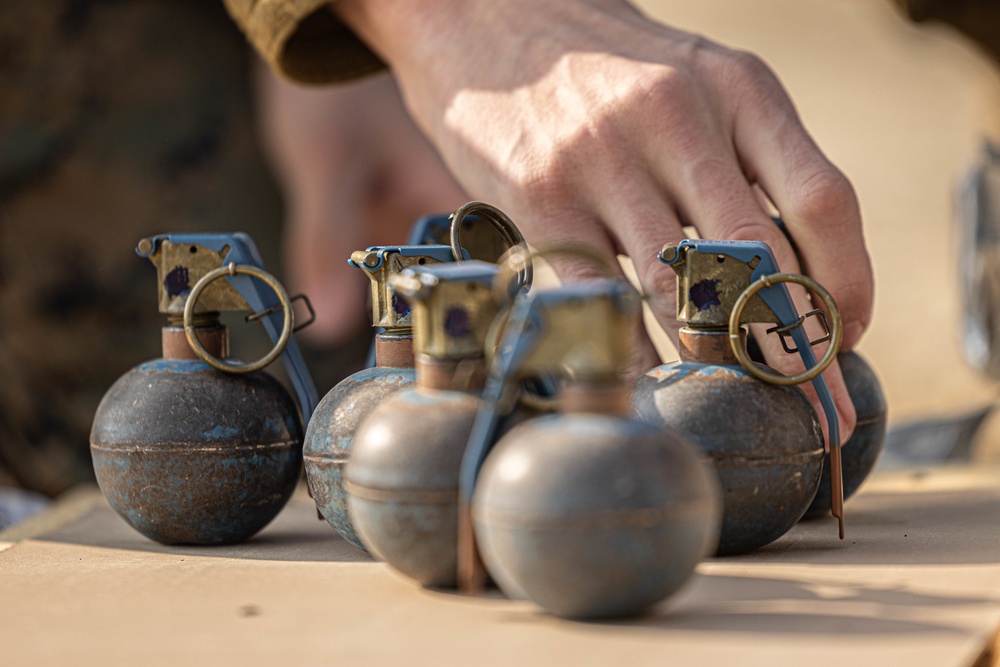 U.S. Marines with 3rd Maintenance Battalion and Republic of Korea Marines conduct grenade range during Korean Marine Exercise Program