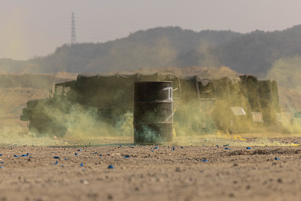 U.S. Marines with 3rd Maintenance Battalion and Republic of Korea Marines conduct grenade range during Korean Marine Exercise Program