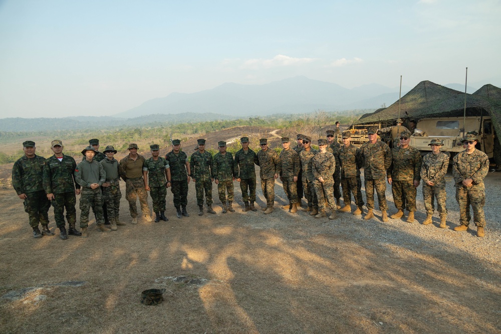 Cobra Gold 23 | 3rd MLG commanding general tours training areas with leaders of Royal Thai Marine Corps