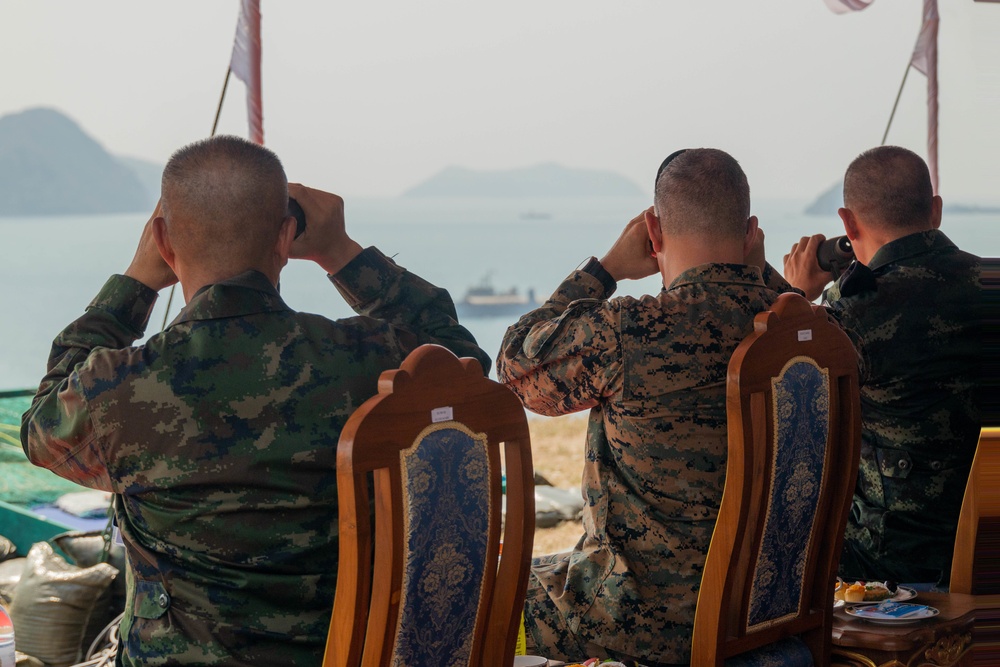 Cobra Gold 23 | 3rd MLG commanding general observes amphibious exercise with multinational military leaders