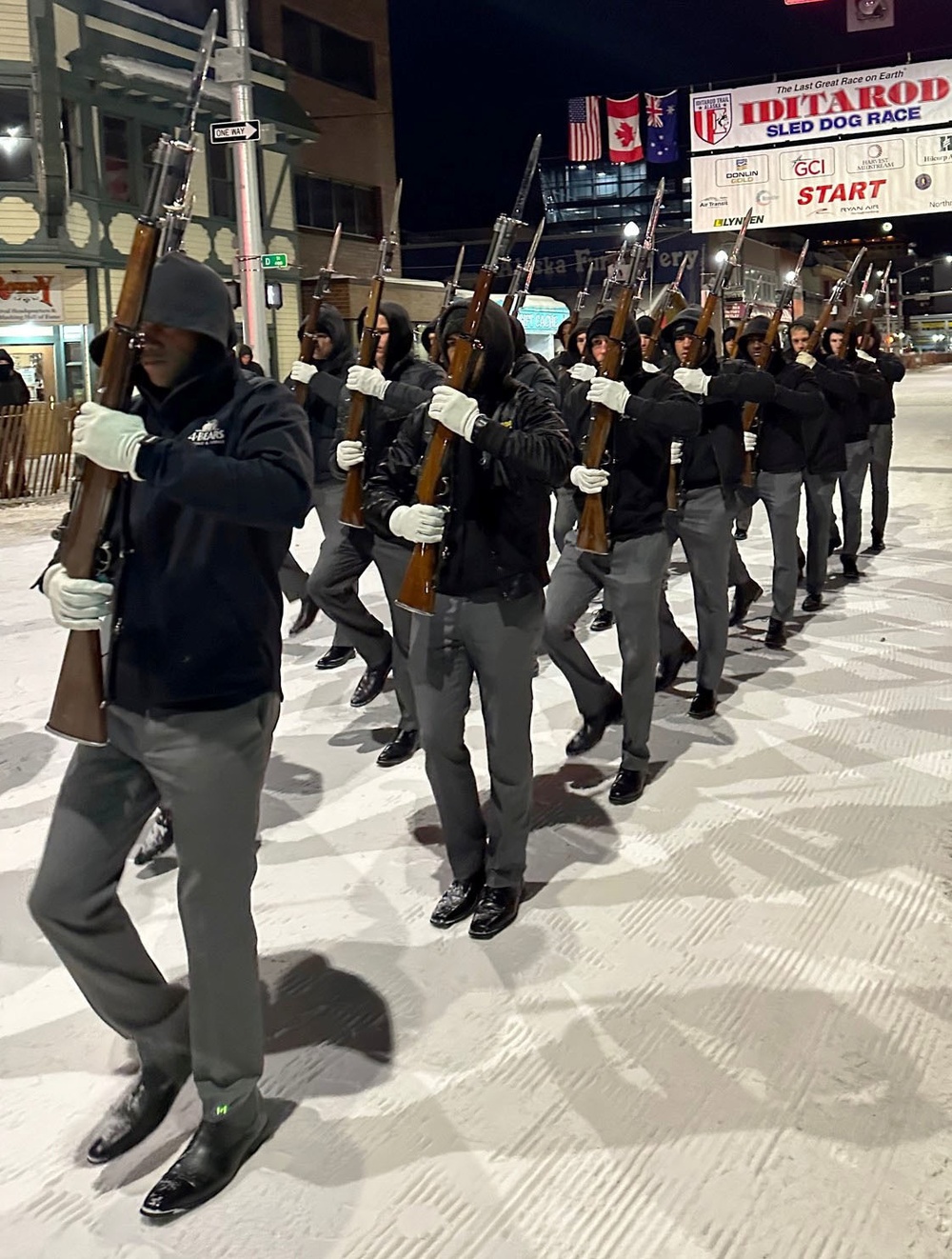 Silent Drill Platoon Performs at the Iditarod