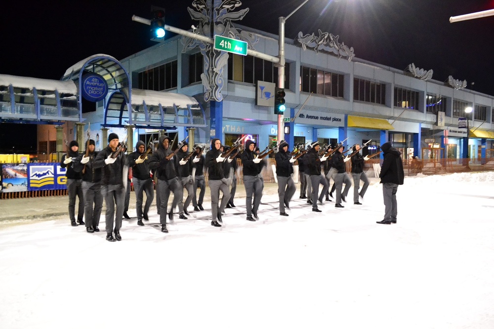 Silent Drill Platoon Performs at the Iditarod