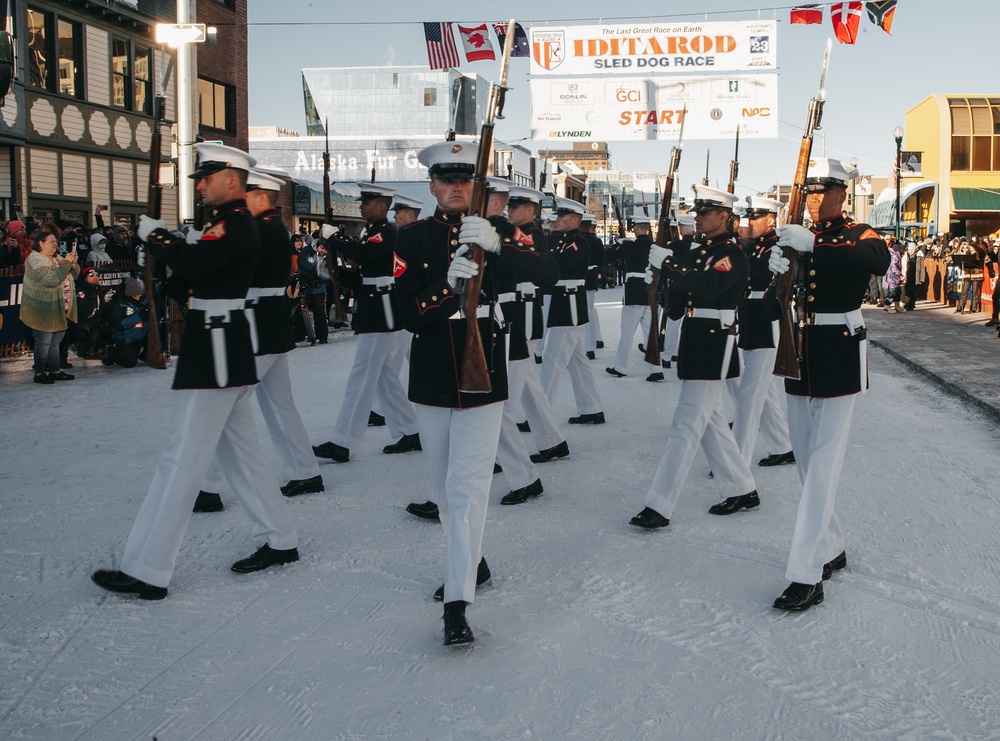 Silent Drill Platoon Performs at the Iditarod