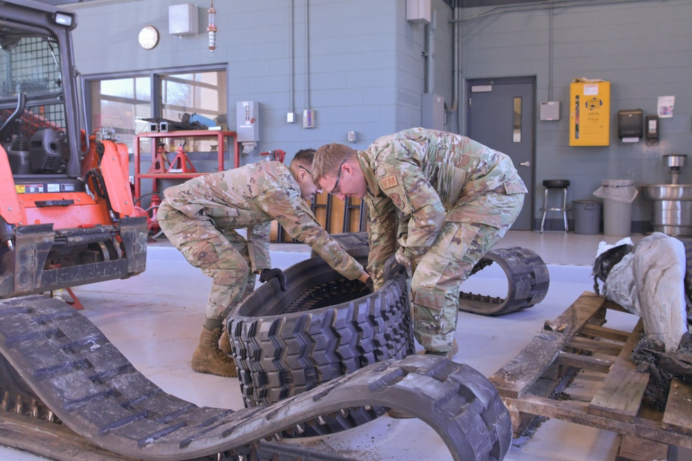 Vehicle Maintenance compact track loader track change