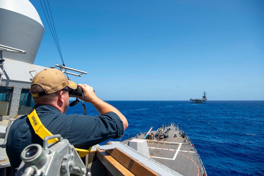 Wayne E. Meyer and Nimitz Transit Philippine Sea