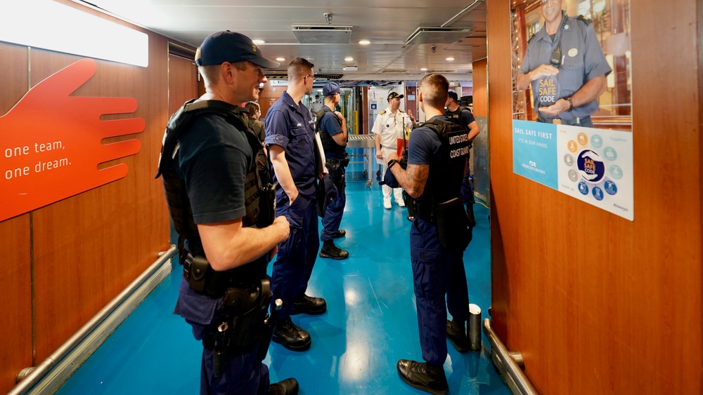 U.S. Coast Guard attends arriving cruise ships with partners in Guam