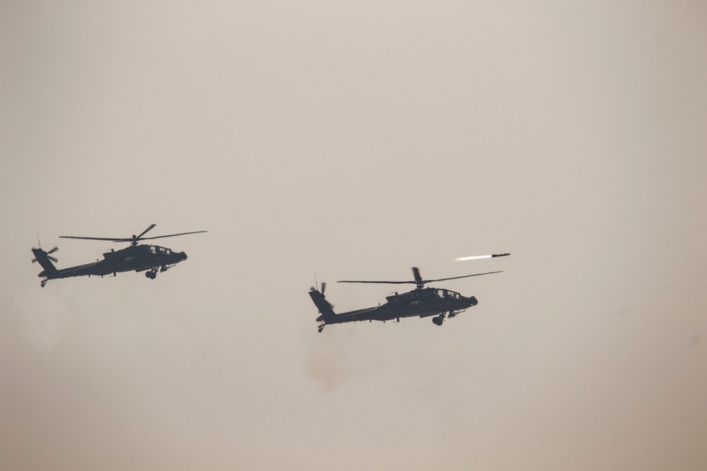 Task Force Spartan, KLF aviation support ground operations during exercise Al Tahreer