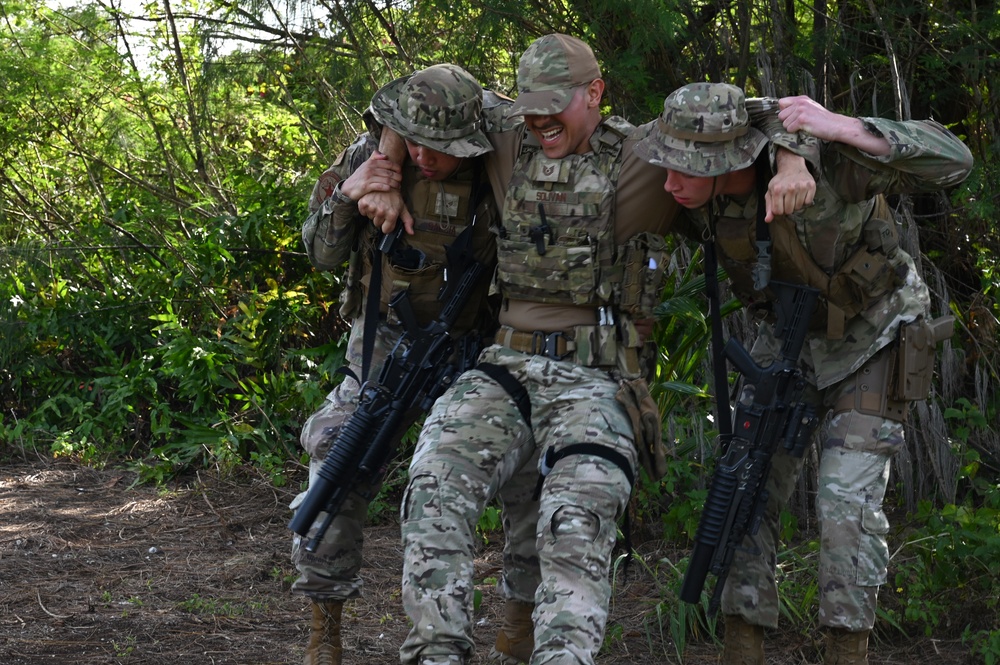 3rd AEW Security Forces personnel practice TCCC during AR 23-1