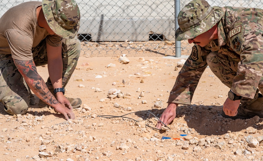 378th ESFS MWDs train with EOD