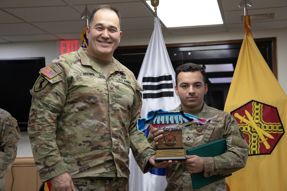 Staff Sgt. Ellis &amp; Pfc. Pineda PCS Awards