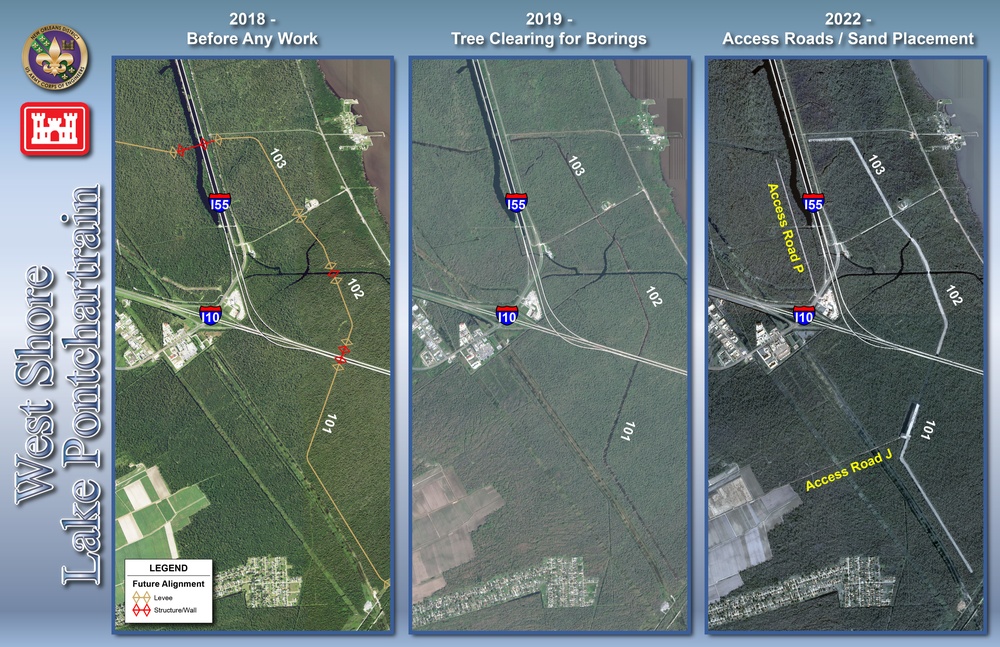 Aerial Comparison of West Shore Construction