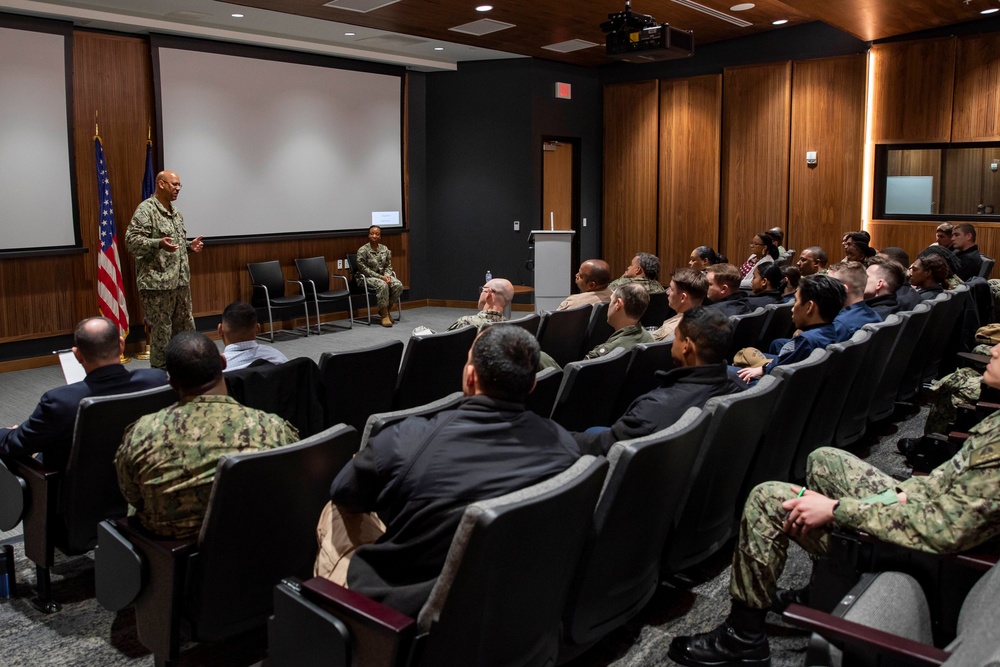 Vice Adm. John Fuller, Naval Inspector General led a discussion on professional development