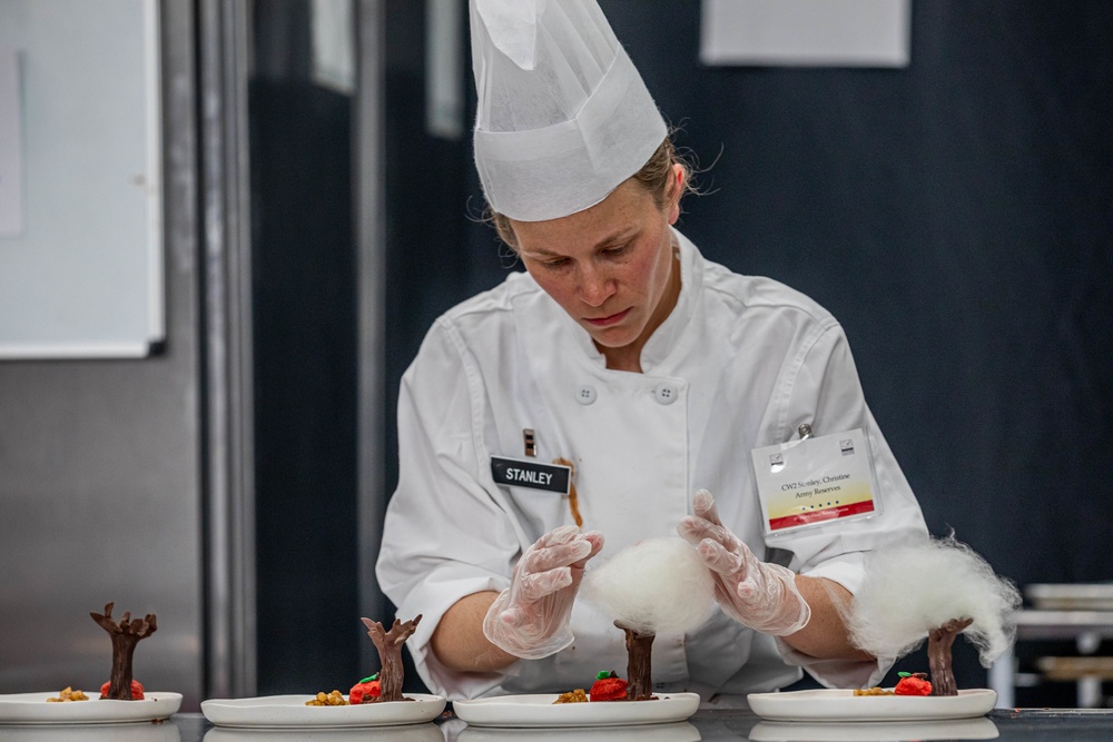 Chief Warrant Officer 2 Christine Stanley puts on finishing touches