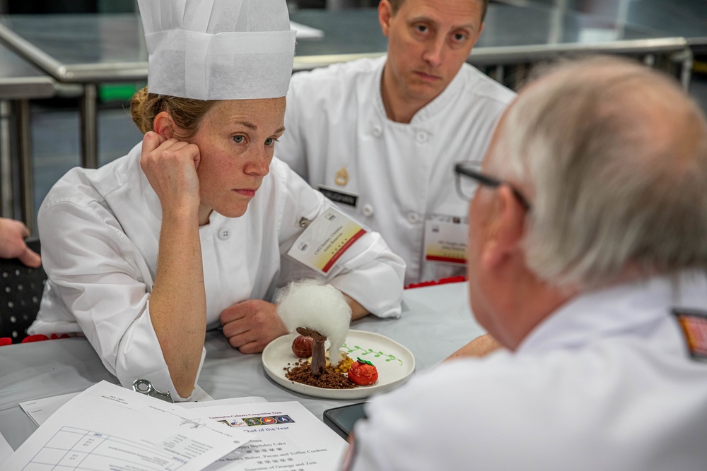 Chief Warrant Officer 2 Christine Stanley listens to the judges critiques