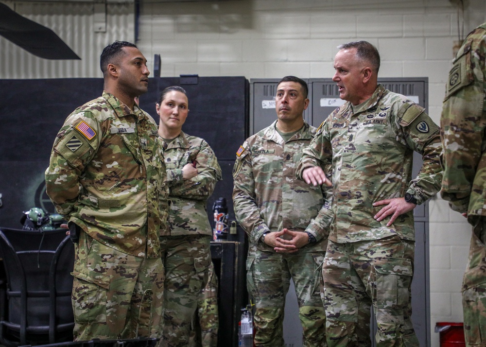 Command Sgt. Maj. Wilson and Maj. Gen. McCurry Visit the 82nd Combat Aviation Brigade