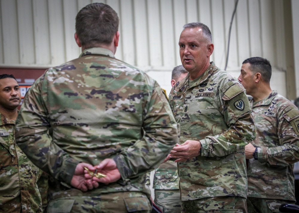 Command Sgt. Maj. Wilson and Maj. Gen. McCurry Visit the 82nd Combat Aviation Brigade