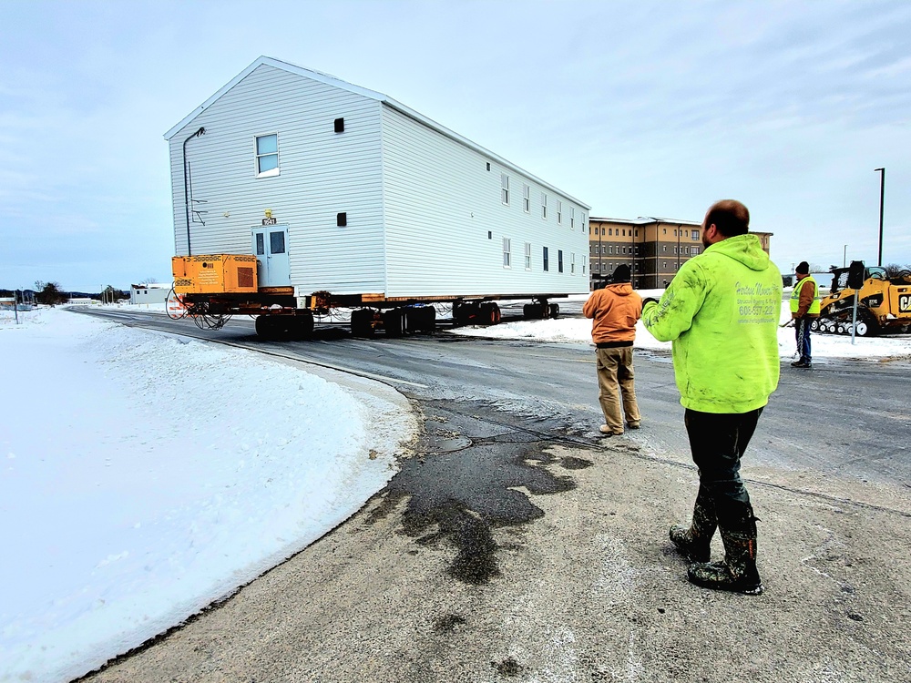 History made: Contractor moves first two World War II-era barracks at Fort McCoy