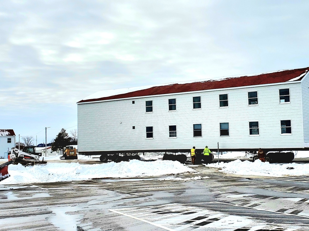 History made: Contractor moves first two World War II-era barracks at Fort McCoy