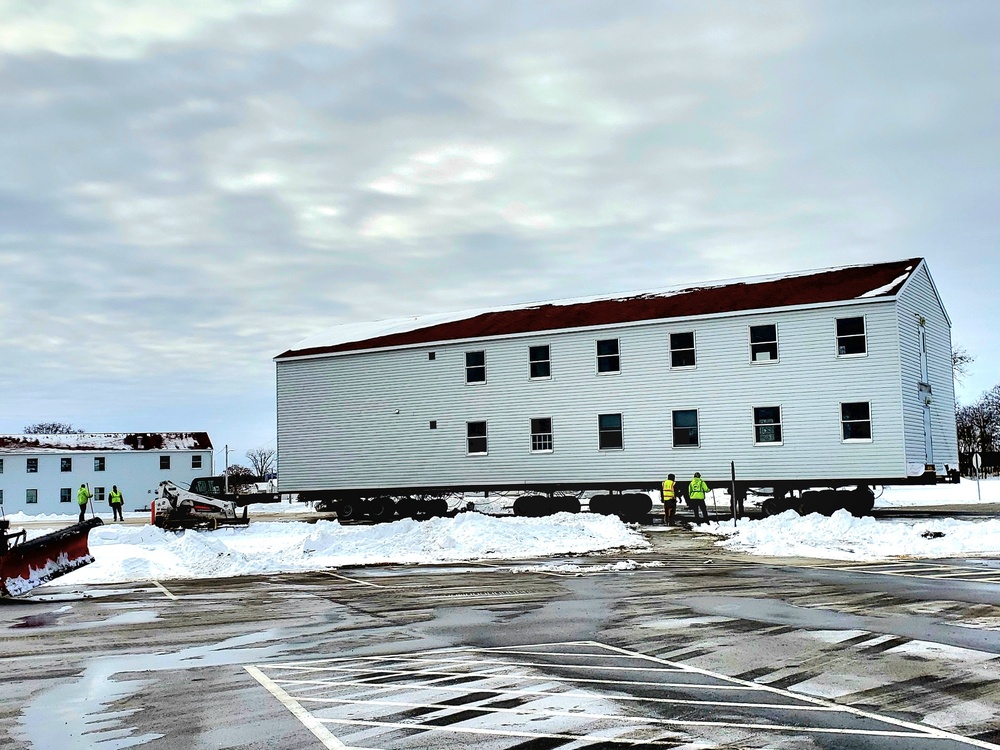 History made: Contractor moves first two World War II-era barracks at Fort McCoy