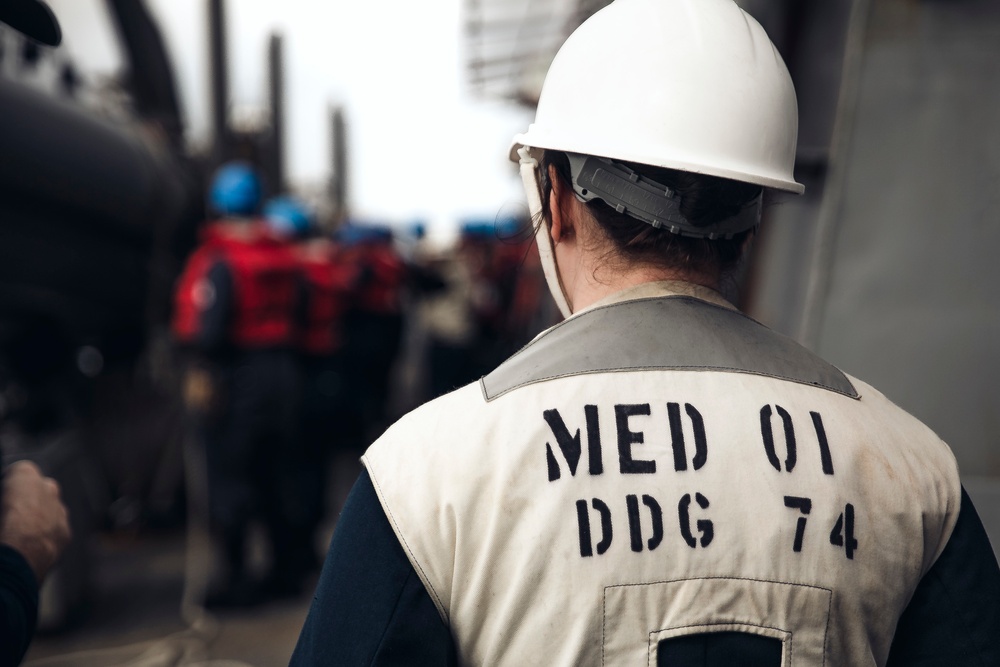 Man Overboard Drill Aboard USS McFaul