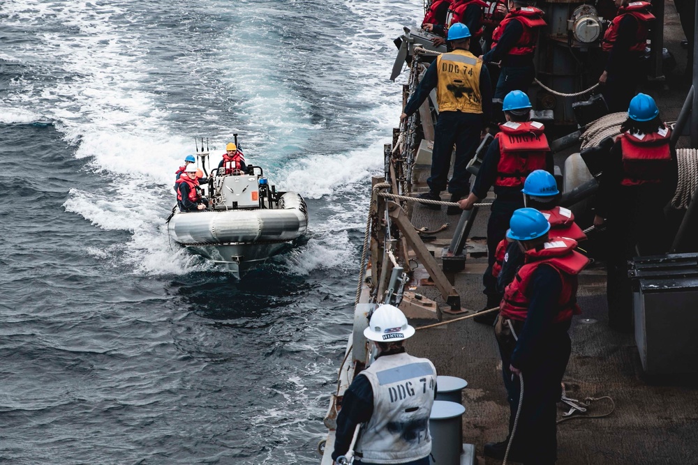 Man Overboard Drill Aboard USS McFaul