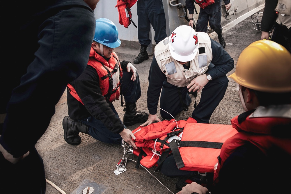 Man Overboard Drill Aboard USS McFaul