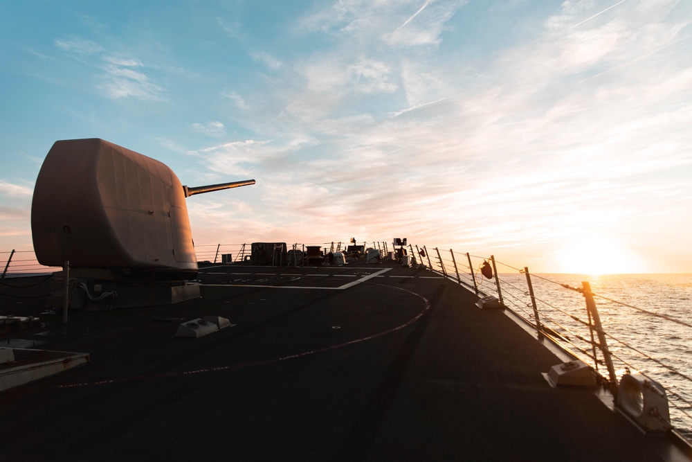 USS McFaul Sails the Atlantic Ocean