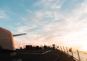 USS McFaul Sails the Atlantic Ocean