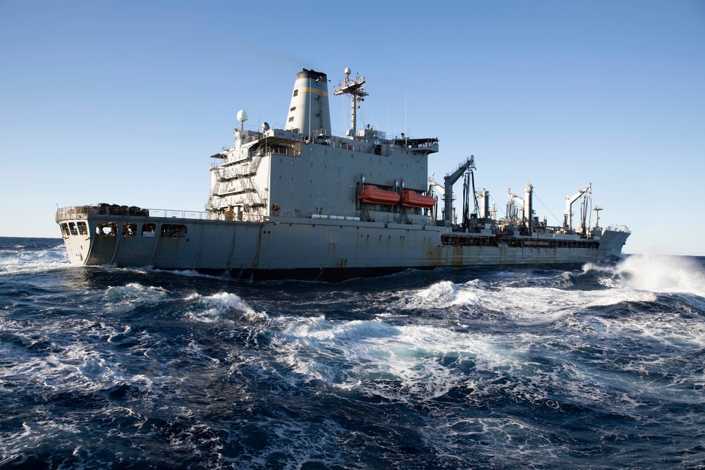 USS MCFAUL CONDUCTS A REPLENISHMENT-AT-SEA