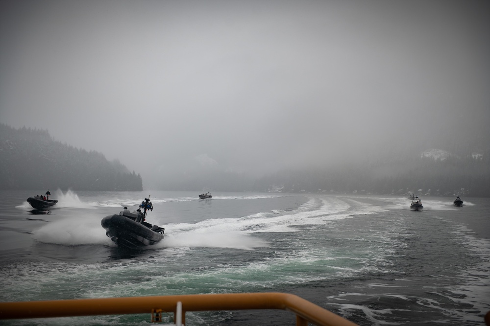 U.S. Coast Guard, Royal Canadian Mounted Police conduct law enforcement training