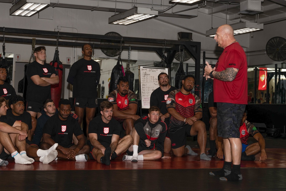 San Diego Legion train with Marines Corps Martial Arts instructors at MCAGCC