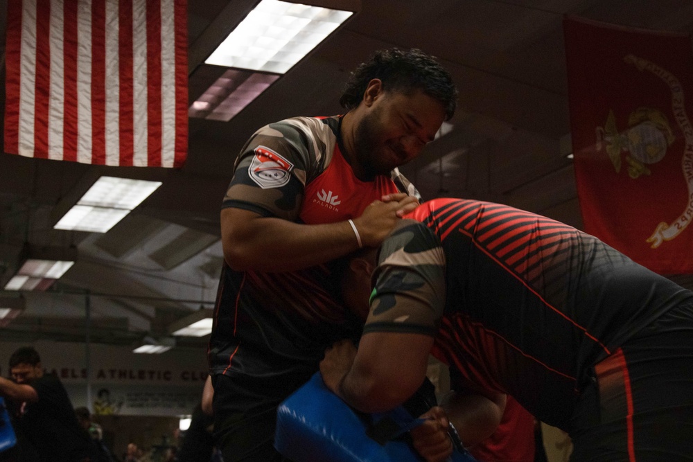 San Diego Legion train with Marines Corps Martial Arts instructors at MCAGCC