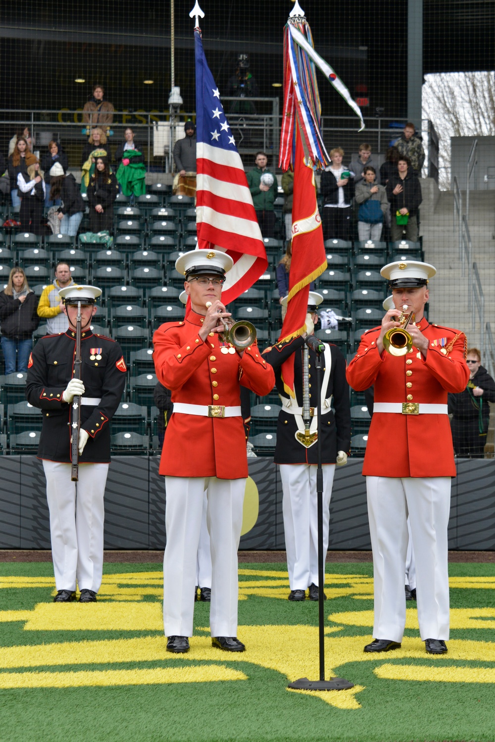 Marines Perform at University of Oregon Baseball Game