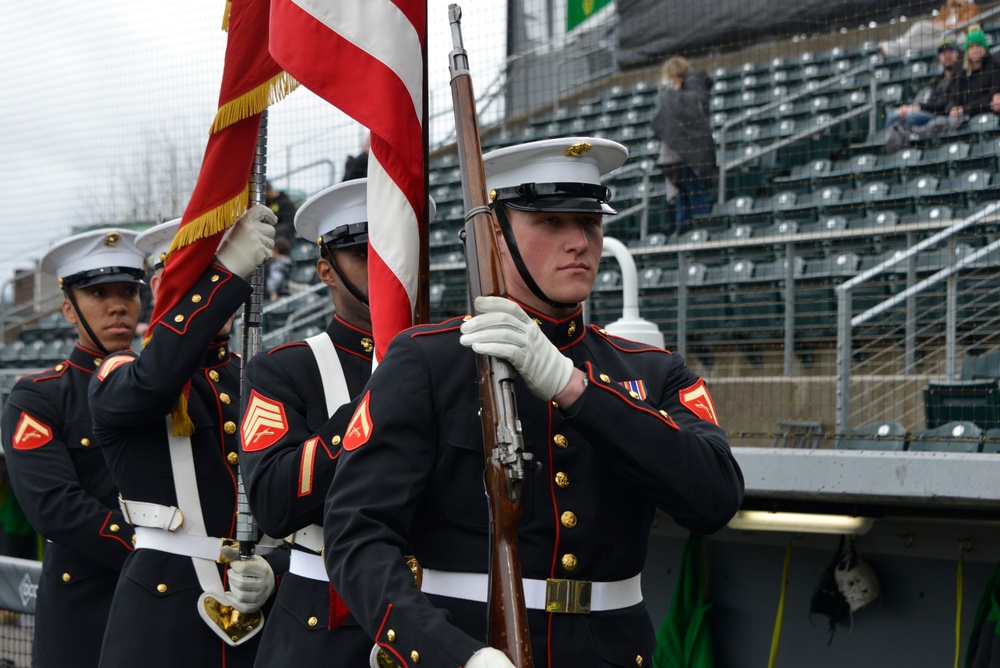 Marines Perform at University of Oregon Baseball Game