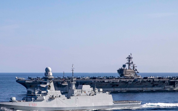 ITS Virginio Fasan (F 591) Departs George H.W. Bush Carrier Strike Group