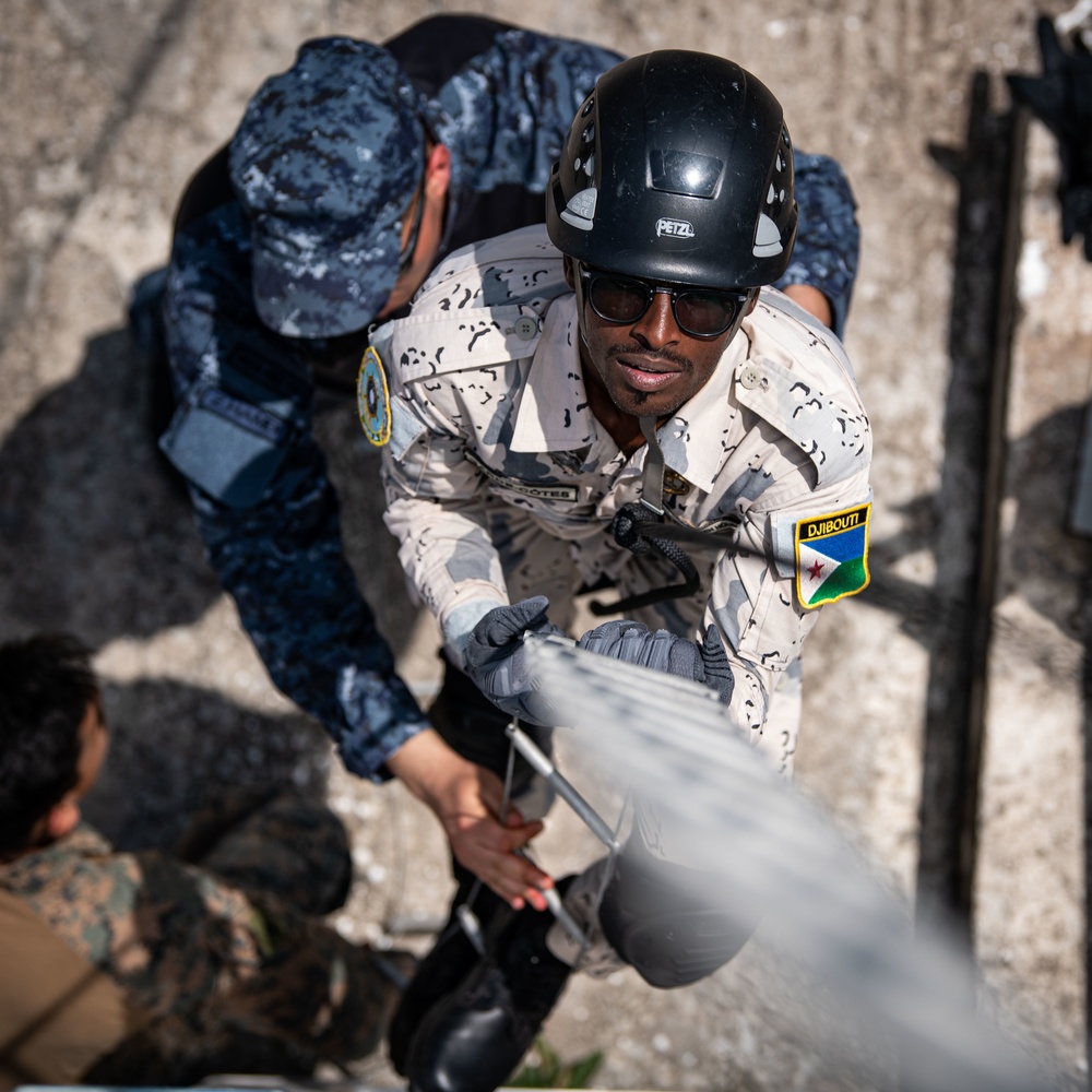 Cutlass Express 2023 participants conduct VBSS boarding training