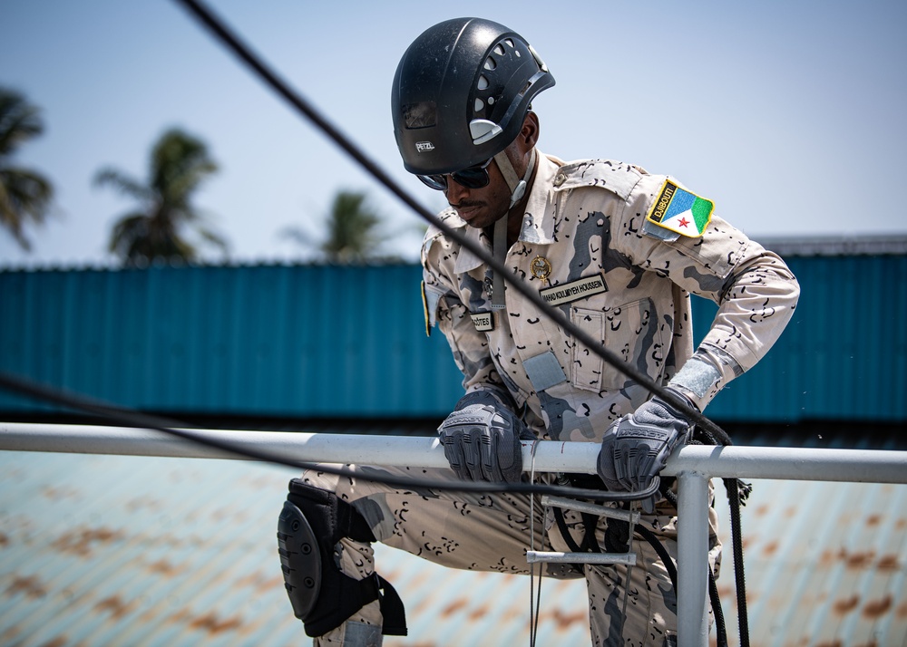 Cutlass Express 2023 participants conduct VBSS boarding training